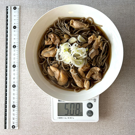 1人前のかしわそば(かしわ入り蕎麦) 508g