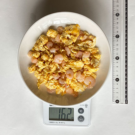 >2人前のエビと卵の炒め物 162g