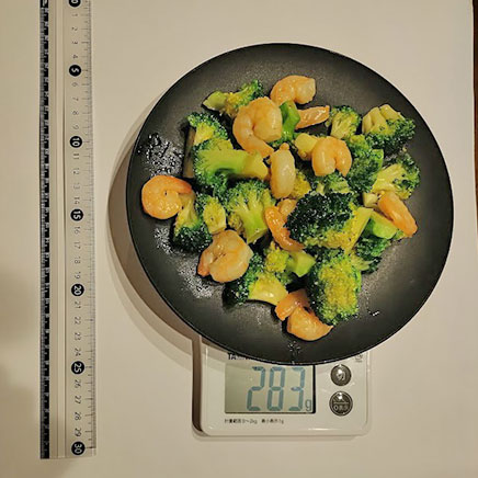 2人前のブロッコリーとエビの塩炒め 283g