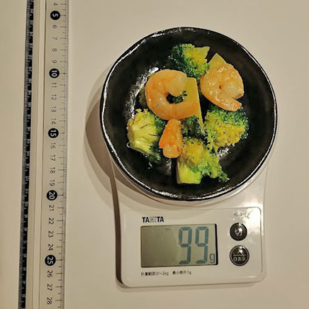 小皿1皿分のブロッコリーとエビの塩炒め 99g