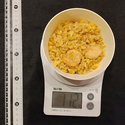 小皿1皿分のエビと卵のチャーハンの写真 112g