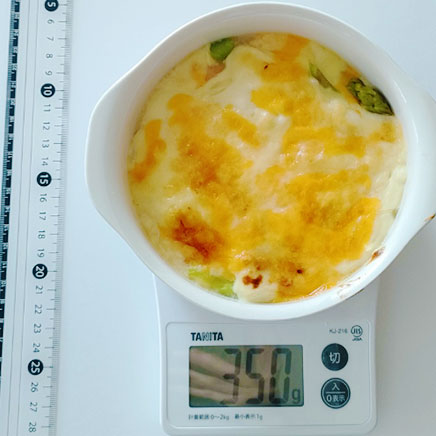 1人前のアスパラとエビのグラタン 350g