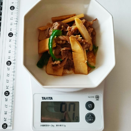 小皿のたけのこと牛肉のオイスターソース炒め 97g