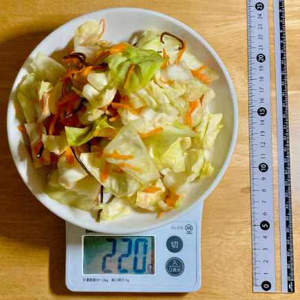 5人前のキャベツの浅漬け 220g