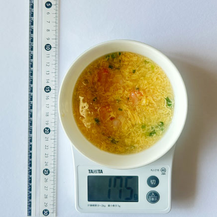 小椀1杯分のエビと卵のスープ 175g