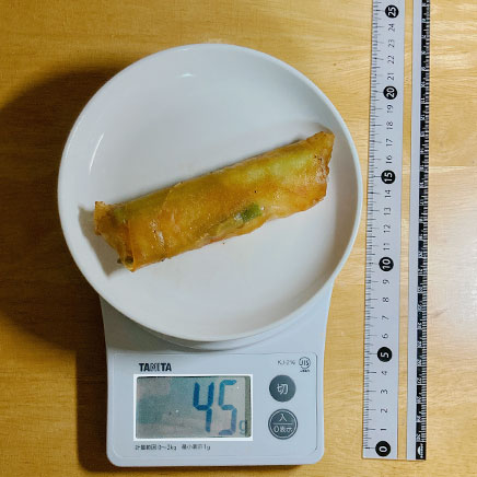 1本分のエビとアスパラの春巻き 45g