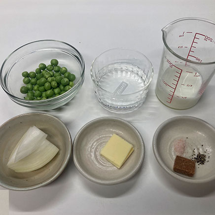 1人前のグリンピースのポタージュの材料
