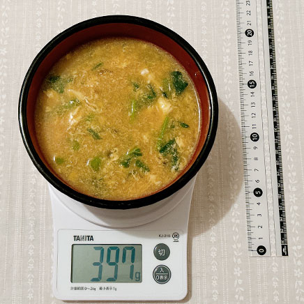 2人前の明日葉の卵スープ 397g