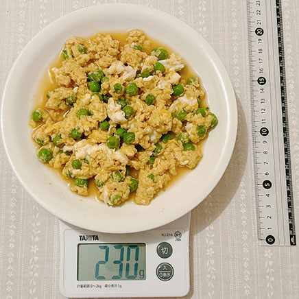 2人前のグリンピースの卵とじ 230g