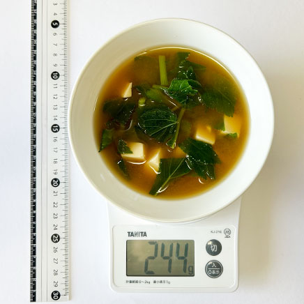 1人前の明日葉の味噌汁 244g