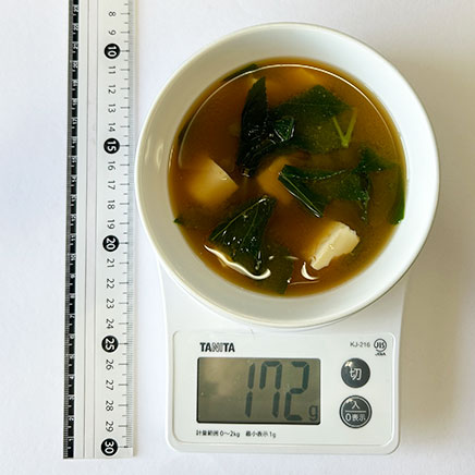 小椀1杯分の明日葉の味噌汁 172g