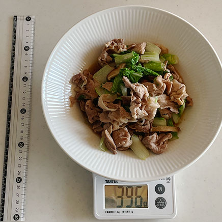 2人前の山東菜と豚肉の炒め物 396g