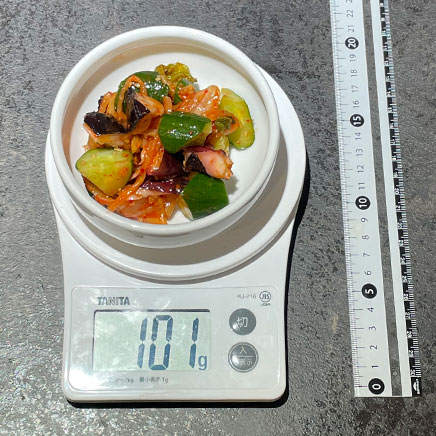 1人前のタコときゅうりのキムチ和え 101g