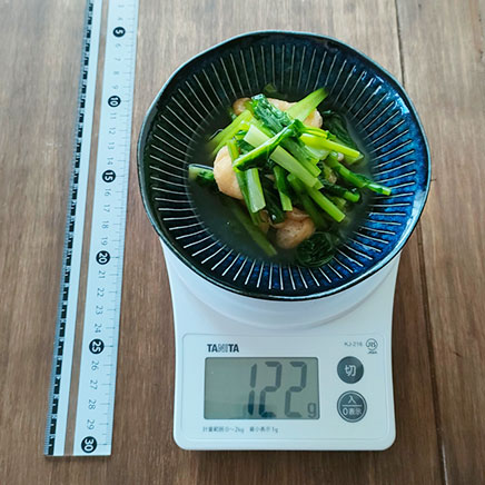 小皿一人前のかぶの葉と油揚げの煮浸し 122g