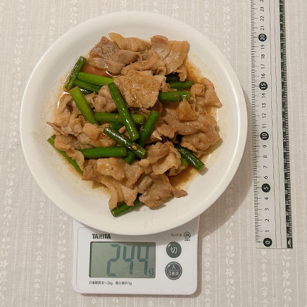 ２人前のにんにく芽と豚肉炒め 244g