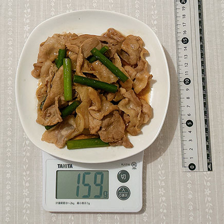 １人前のにんにく芽と豚肉炒め 159g