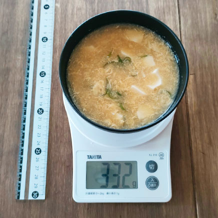 1人前の豆腐と卵と生姜の和風スープ 332g