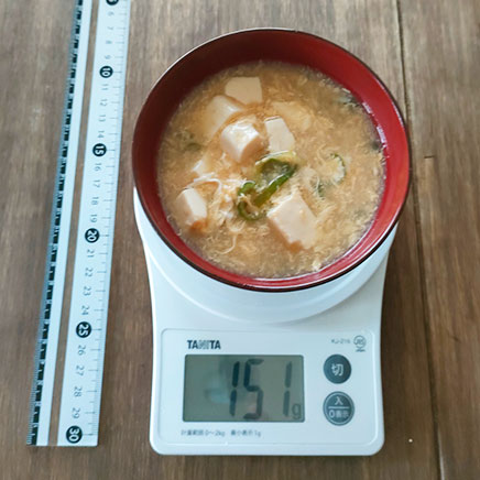 小さめお椀1人前の豆腐と卵と生姜の和風スープ 151g