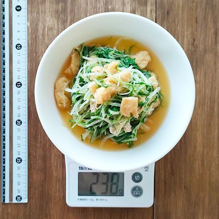 大皿1皿分の水菜と油揚げの煮浸し 238g