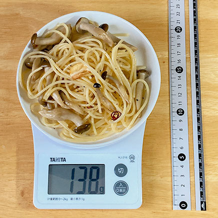 中皿1皿分のきのこのペペロンチーノ 138g