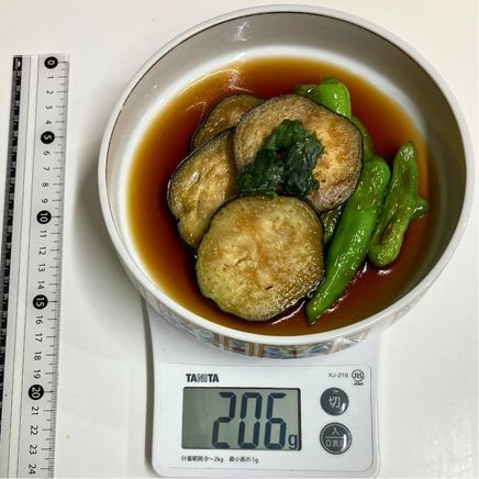2食分の米茄子とししとうの揚げ浸し 206g