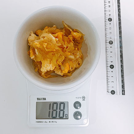 中鉢1杯分の卵と玉ねぎの炒め物 188g
