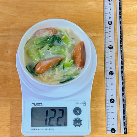 小皿1皿分のチンゲン菜のクリーム煮 122g