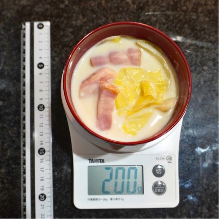 汁椀1杯分のキャベツとベーコンのクリーム煮 200g