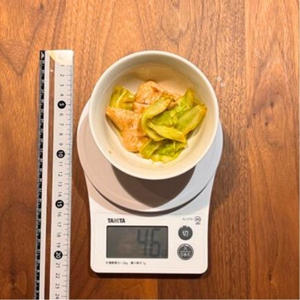 小鉢1杯分の鶏胸肉とキャベツの炒め物 46g