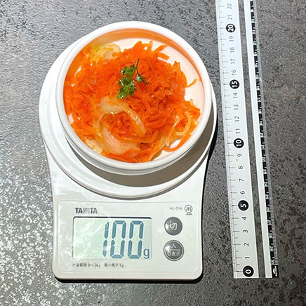 100gの金時にんじんのマリネ