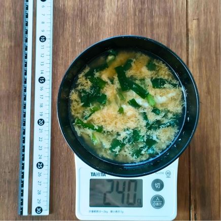 スープボウル1杯分のにら玉汁 240g