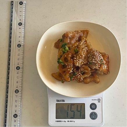 小皿1皿分の鶏肉とれんこんの甘辛炒め 154g