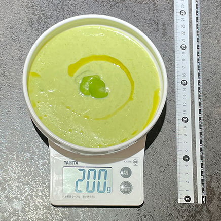 200gのそら豆のポタージュ