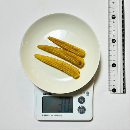 3本分のベビーコーンのバター醤油焼き 30g