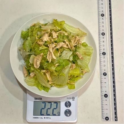 大皿1杯分の鶏ささみとレタスの中華風サラダ 222g
