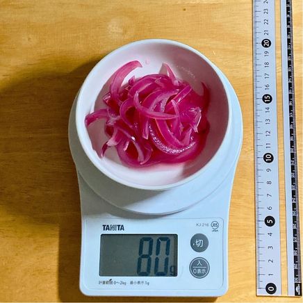 小皿1皿分の赤玉ねぎのピクルス 36kcal