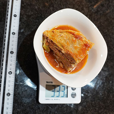 中皿1皿分のキャベツとひき肉のミルフィーユ 333g