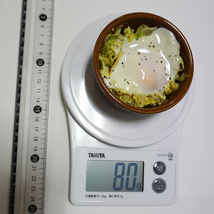 小鉢1杯分のキャベツの巣ごもり卵 80g