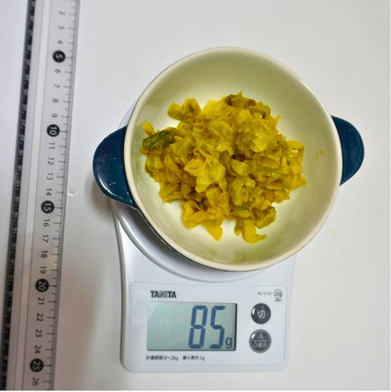 深皿1杯分のキャベツのカレー炒め 85g