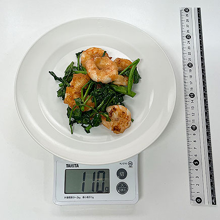 中皿1皿分のエビとクレソンの炒め物 110g