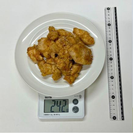 大皿の鶏胸肉の甘酢煮