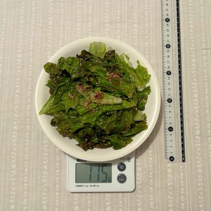 中鉢1個分のサニーレタスのナムル