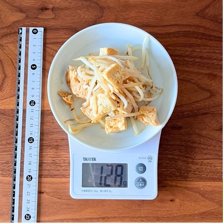 1人前(小皿1皿分)の豆腐のもやし炒め