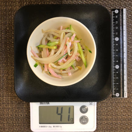 小鉢1杯41gのきゅうりともやしの中華サラダ