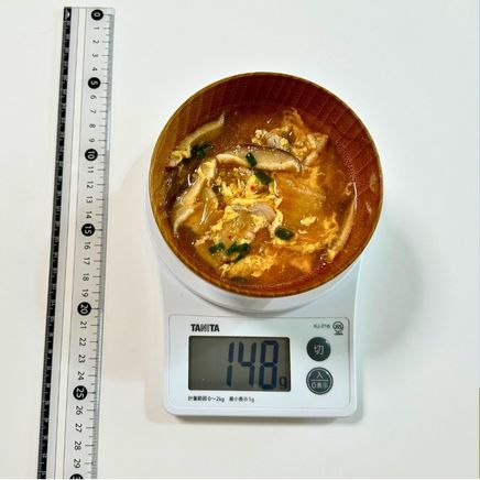 お椀1杯分のキムチ春雨スープ