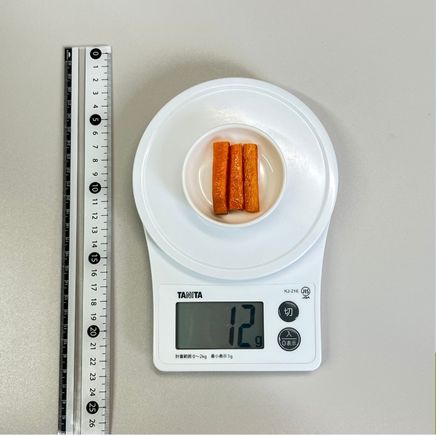 3切れ分のにんじんの素揚げ