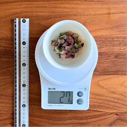 小鉢1杯分のあじのたたき
