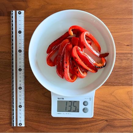 1人前の赤ピーマンのマリネ