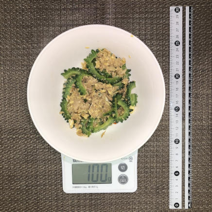 100gのツナのゴーヤチャンプル