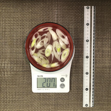 お椀1杯・1人前207gのねぎスープ